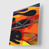 炎改造 スクエア壁時計 (傾斜)