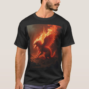 炎燃える赤現実主義 Tシャツ