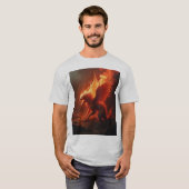 炎燃える赤現実主義 Tシャツ (正面フル)