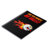 炎飛んでいるに包まれたゴルフボール，引用文，スポーツ ノートブック (左側)