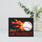 炎飛んでいるに包まれた野球のおもしろい引用文 ポストカード (スタンド正面)