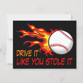 炎飛んでいるに包まれた野球のおもしろい引用文 ポストカード
