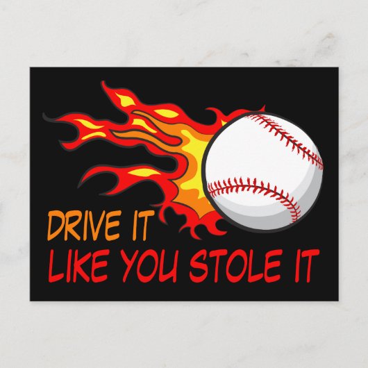 炎飛んでいるに包まれた野球のおもしろい引用文 ポストカード (正面)