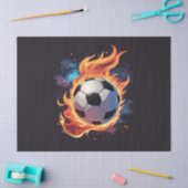 炎飛んでいるのサッカーボール。 薄葉紙 (クラフト)