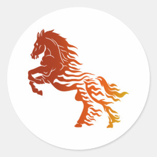 炎馬-背景色の選択 ラウンドシール
