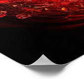 炎鮮やかのマネを持つ赤い神話的な馬 ポスター (角)