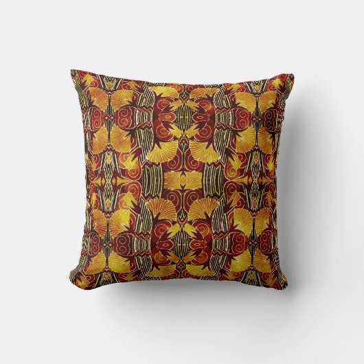 炎-アールデコパターン クッション (正面)