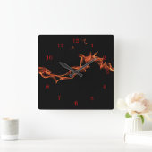 炎 スクエア壁時計 (ホーム)