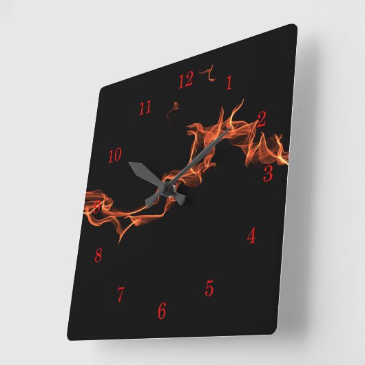 炎 スクエア壁時計 (傾斜)