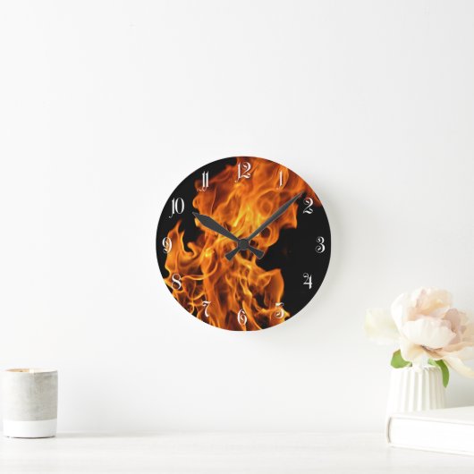 炎 ラウンド壁時計 (ホーム)