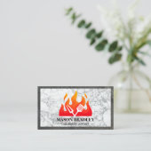 炎 | 料理ツール | 大理石と石板 名刺 (スタンド正面)