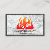 炎 | 料理ツール | 大理石と石板 名刺 (正面)