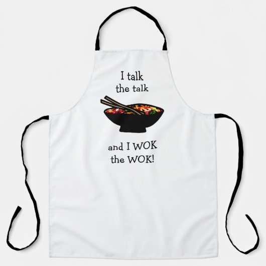 炒めて食べ物を洗おもしろい中国のう エプロン (正面)