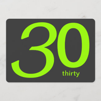 炭とライムカスタムの30歳の誕生日招待状 招待状