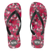 炭の背景にマップルの葉のフリップフロップ ビーチサンダル (フットベッド)