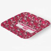 炭の背景の紙皿にカエデの葉 ペーパープレート (傾斜あり)