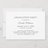 炭エレガント写真コラージュ卒業パーティー 招待状 (裏面)