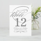 炭エレガント書の結婚テーブル番号 招待状 (スタンド正面)