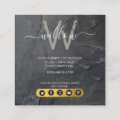 炭スタイリッシュ灰色の石スクリプトの名刺 コーリングカード (裏面)