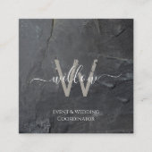 炭スタイリッシュ灰色の石スクリプトの名刺 コーリングカード (正面)