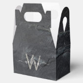 炭スタイリッシュ灰色の石文字モノグラム フェイバーボックス (オープン)