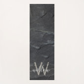 炭スタイリッシュ灰色の石文字モノグラム ヨガマット (正面)