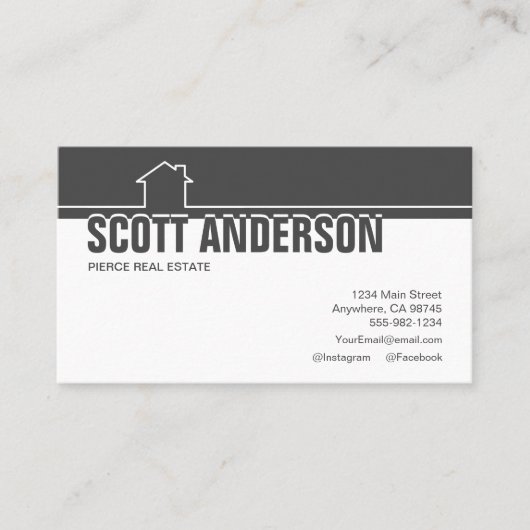 炭モダン白名刺 名刺 (正面)