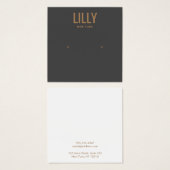 炭モダン黒スタッドイヤリングディスプレイカード (正面&裏面)