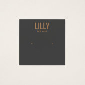 炭モダン黒スタッドイヤリングディスプレイカード (正面)