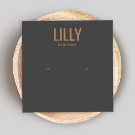 炭モダン黒スタッドイヤリングディスプレイカード