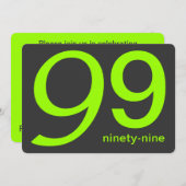 炭ライムカスタム99誕生日招待状 招待状 (正面/裏面)