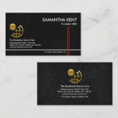 炭大理石赤グランジのストライプ創業者CEO 名刺 (正面/裏面)