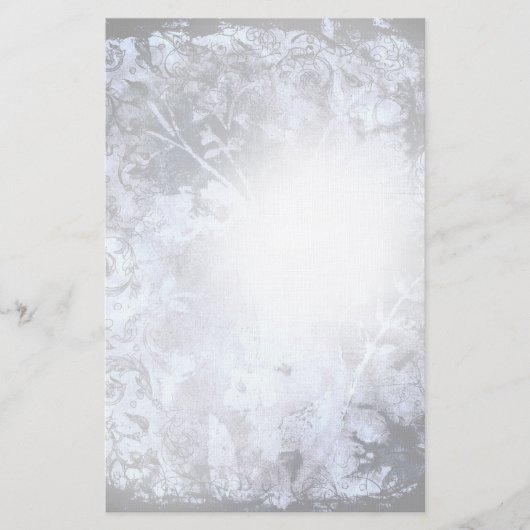 炭抽象芸術グランジフローラ固定式 便箋 (正面)