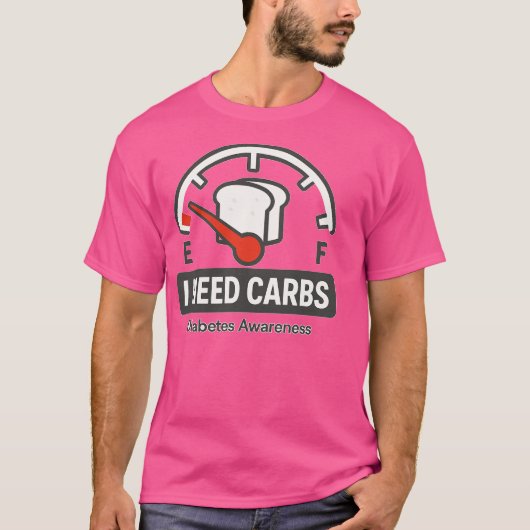炭水化物が欲しい 糖尿病啓発 Tシャツ (正面)