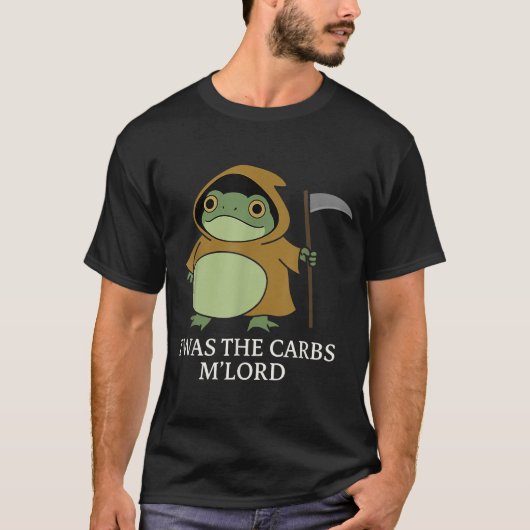 炭水化物の主よ中世の騎士カエル Tシャツ (正面)
