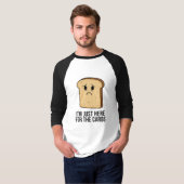 炭水化物好きのためのおもしろパンラグランTシャツ Tシャツ (正面フル)