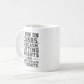 炭水化物、皮肉、重み、不適切な考え コーヒーマグカップ (正面左)