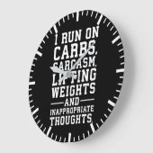 炭水化物、皮肉、重み、不適切な考え ラージ壁時計 (傾斜)