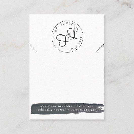 炭水彩ネックレス表示カード 名刺 (正面)