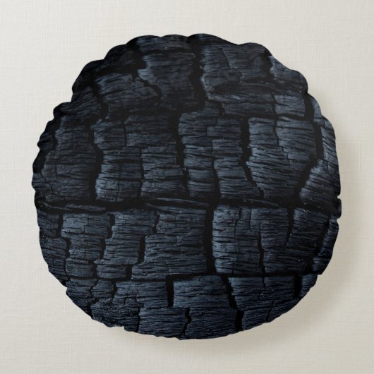 炭灰焼き背景 ラウンドクッション (正面)