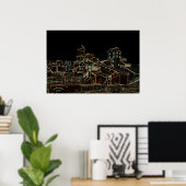 炭炭炭炭炭炭鉱炭鉱鉱炭鉱鉱鉱業ネオン ポスター (ホームオフィス)