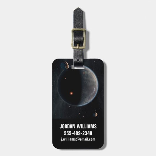 炭素と乾燥が豊富な地球のような惑星。 ラゲッジタグ (正面縦)