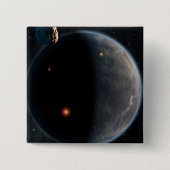 炭素と乾燥が豊富な地球のような惑星。 缶バッジ (正面)