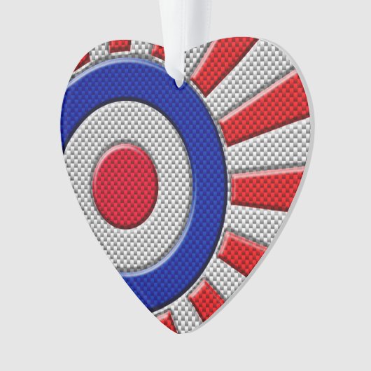 炭素はっきりした繊維デザインにおけるラウンドデル日が差すことスタイル オーナメント (正面)