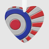 炭素はっきりした繊維デザインにおけるラウンドデル日が差すことスタイル オーナメント (正面)