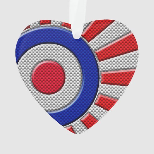 炭素はっきりした繊維デザインにおけるラウンドデル日が差すことスタイル オーナメント (裏面)