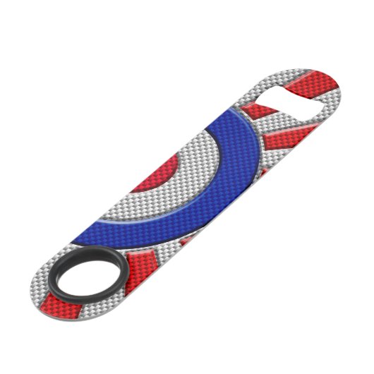 炭素はっきりした繊維デザインにおけるラウンドデル日が差すことスタイル スピード栓抜き (裏面アングル)