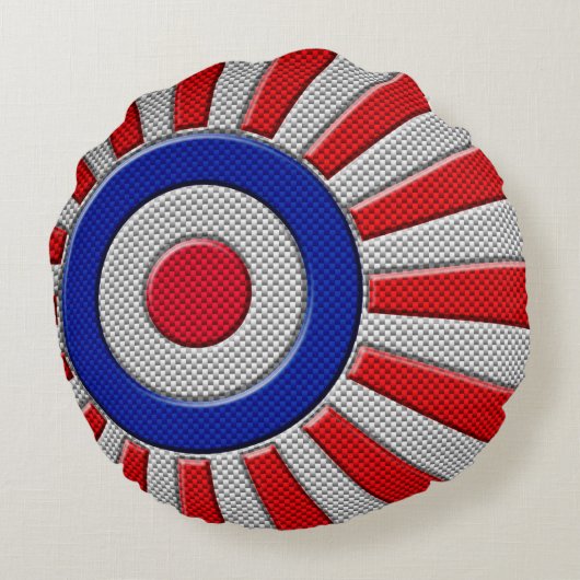 炭素はっきりした繊維デザインにおけるラウンドデル日が差すことスタイル ラウンドクッション (裏面)