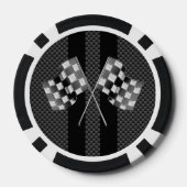 炭素クラシック繊維のストライプスタイルのレーシングフラグ ポーカーチップ (裏面)