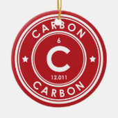炭素元素赤色セラミックオーナメント セラミックオーナメント (正面)